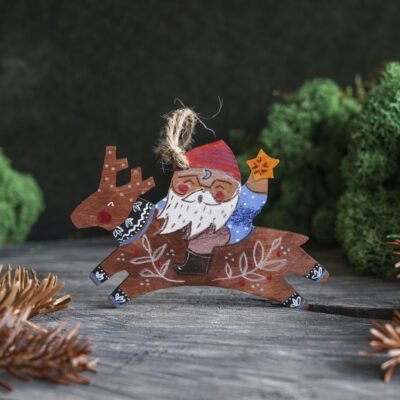 Išpiešta medinė dekoracija Nykštukas Monulis