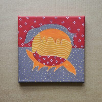 Lapių pora 20x20cm / paveikslas ant drobės