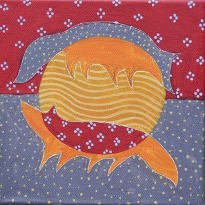 Lapių pora 20x20cm / paveikslas ant drobės