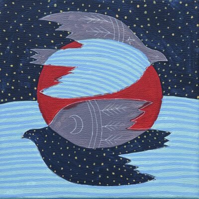 Dangaus pora 20x20cm / paveikslas ant drobės