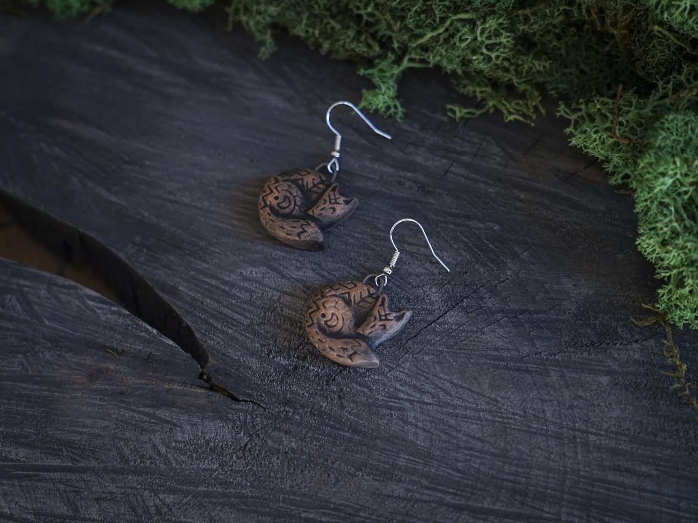 Reljefiniai auskarai Rudosios lapės - Image 5