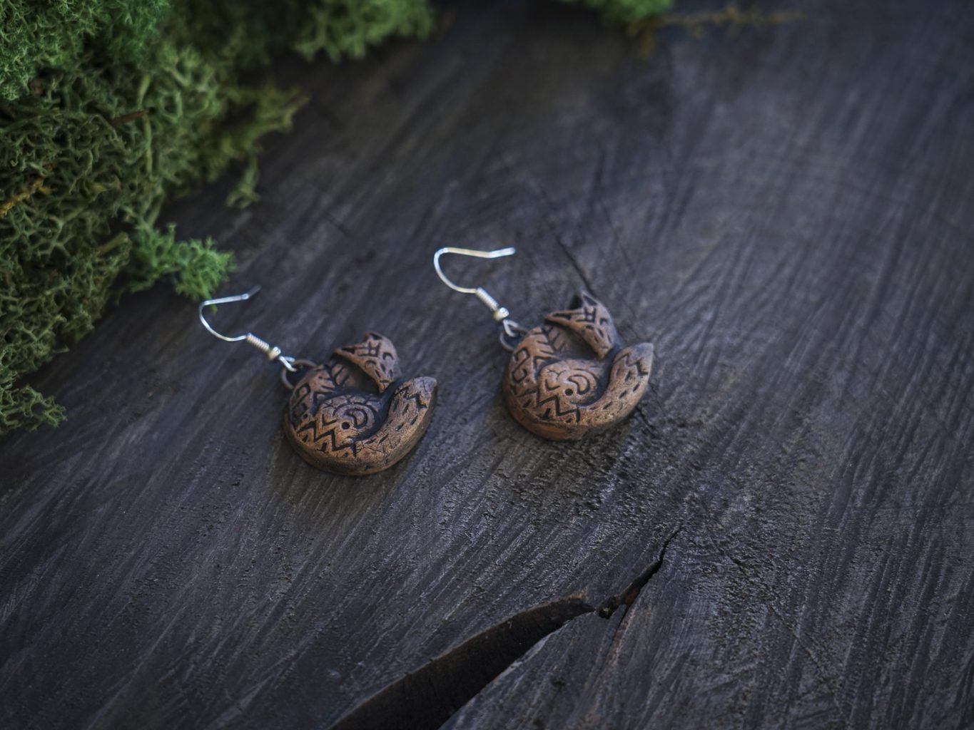 Reljefiniai auskarai Rudosios lapės - Image 6