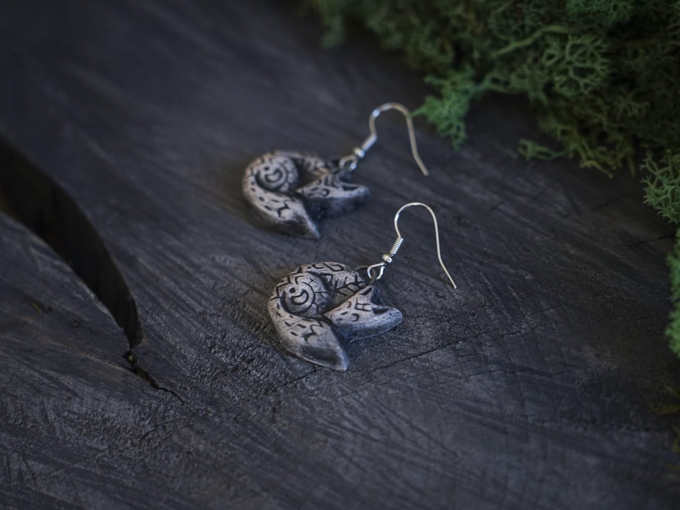 Reljefiniai auskarai Pilkosios lapės - Image 8