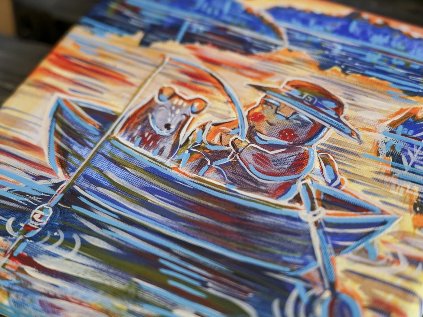 Žvejokliai 20x20cm / paveikslas ant drobės - Image 3