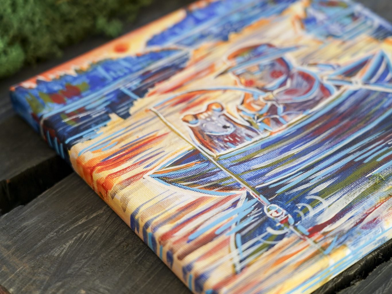 Žvejokliai 20x20cm / paveikslas ant drobės - Image 4