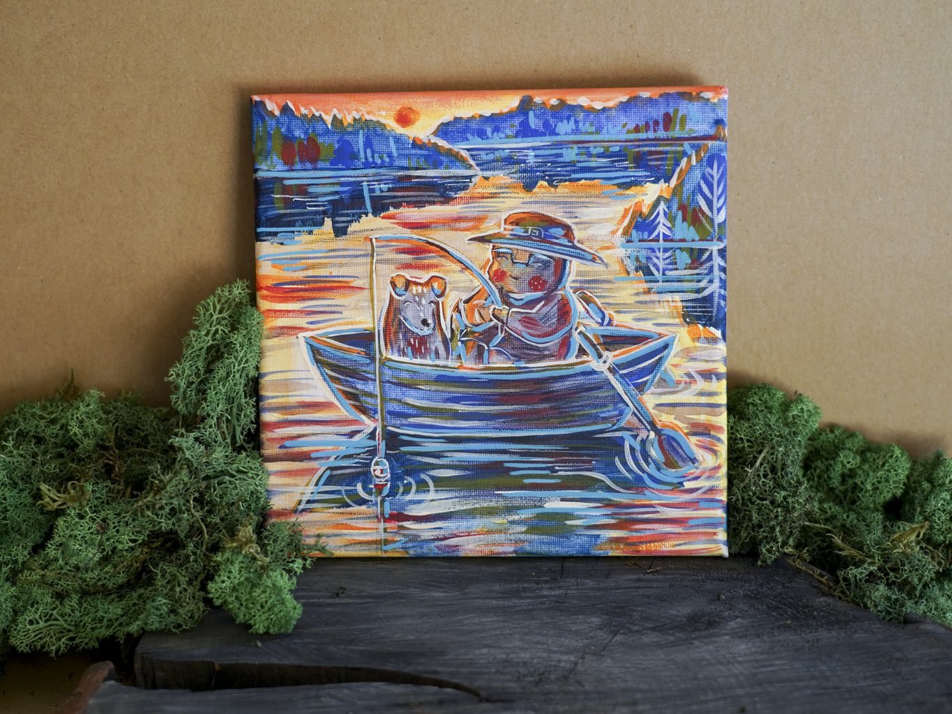 Žvejokliai 20x20cm / paveikslas ant drobės - Image 5