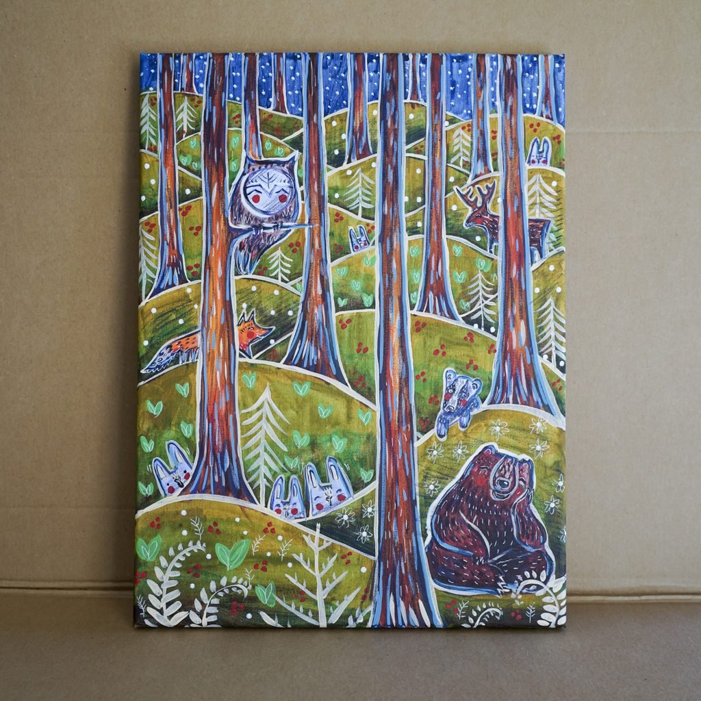 Miško paklotė 40x30cm / paveikslas ant drobės